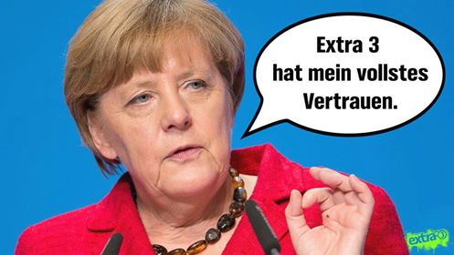 Merkel spricht Extra 3 Vertrauen aus